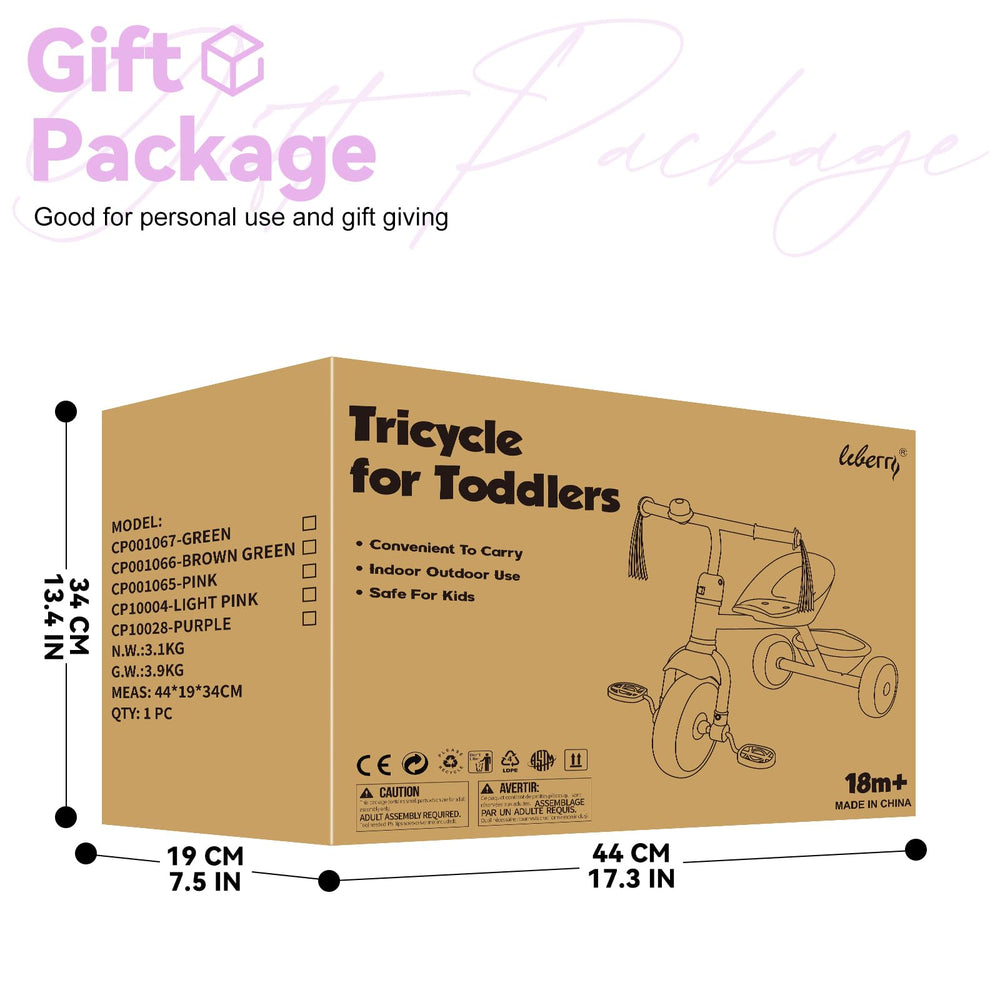 Liberry toddler tricycle removable pedal feature enables quick transition for beginners