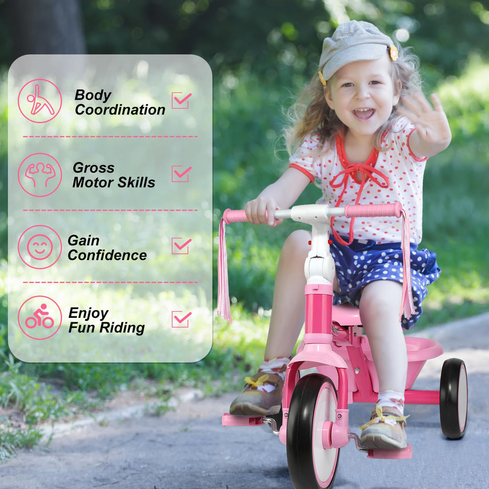 Liberry toddler tricycle triangle frame enhances stability during learning rides
