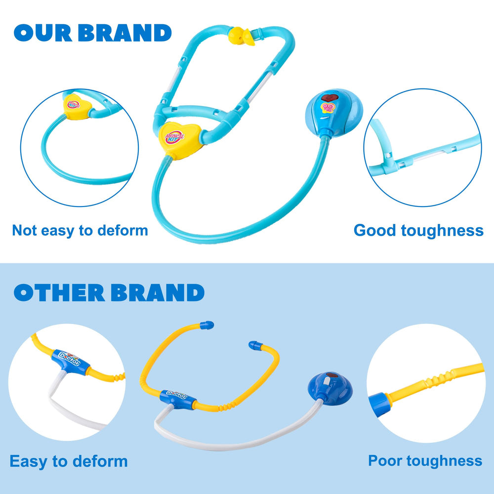 Liberry toy stethoscope highlights realistic sound for engaging medical role-play.