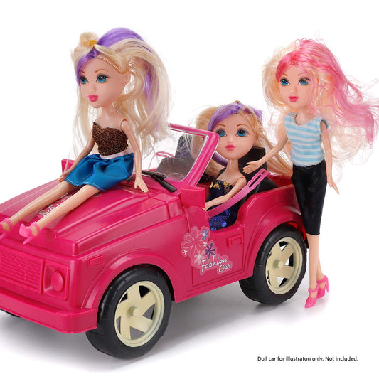 Twelve American fashion divas in a bulk set for imaginative dress-up.