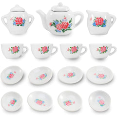 Liberty Imports 17-piece tea set teacups for imaginative tea parties and role-play.