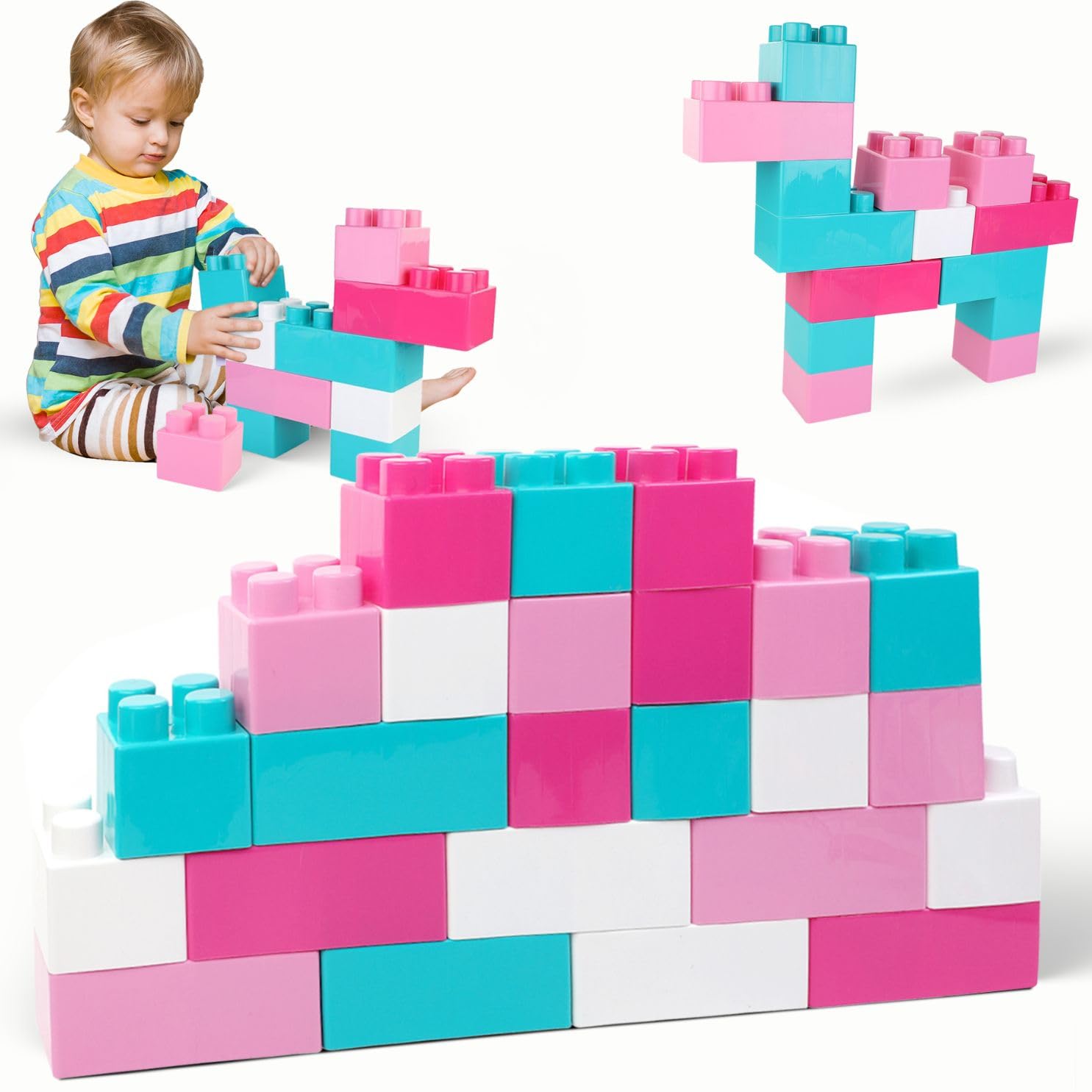 Liberty Imports 24pcs giant blocks in pastel colors for toddler imaginative play