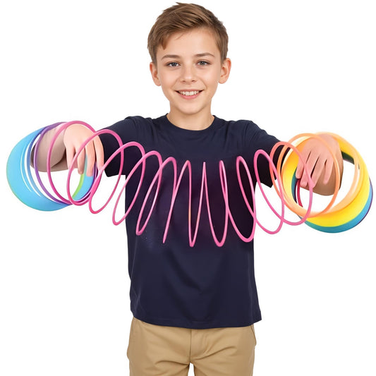Liberty Imports 6-inch jumbo rainbow coil spring ready for fidget play and stress relief at home