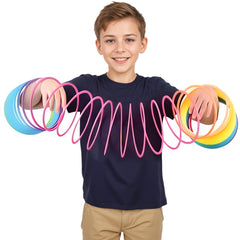 Liberty Imports 6-inch jumbo rainbow coil spring ready for fidget play and stress relief at home
