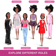 Liberty Imports 11.5-inch African American doll with chef outfit ready for kitchen role-play.