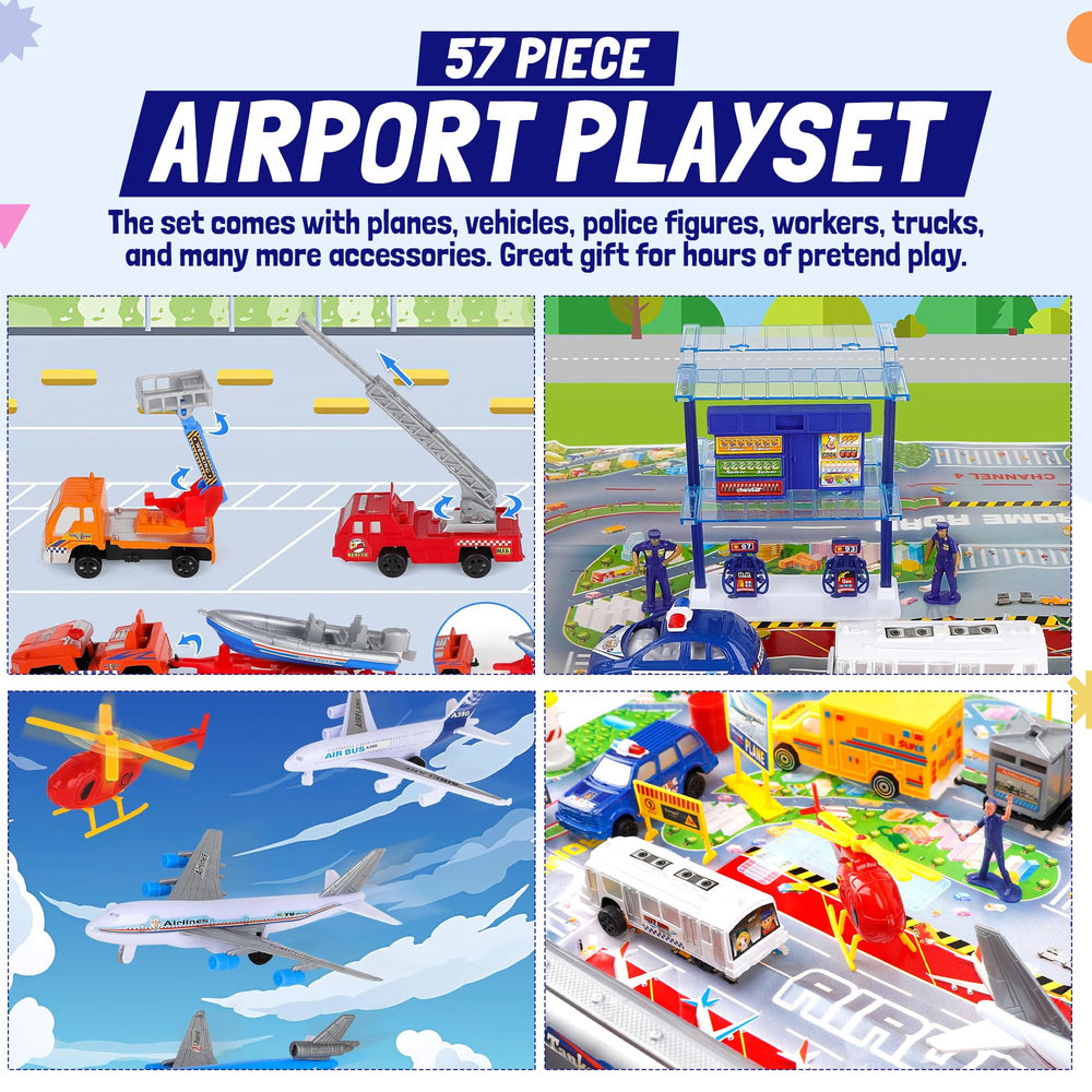 Liberty Imports airport playset fire truck for rescue missions and action.