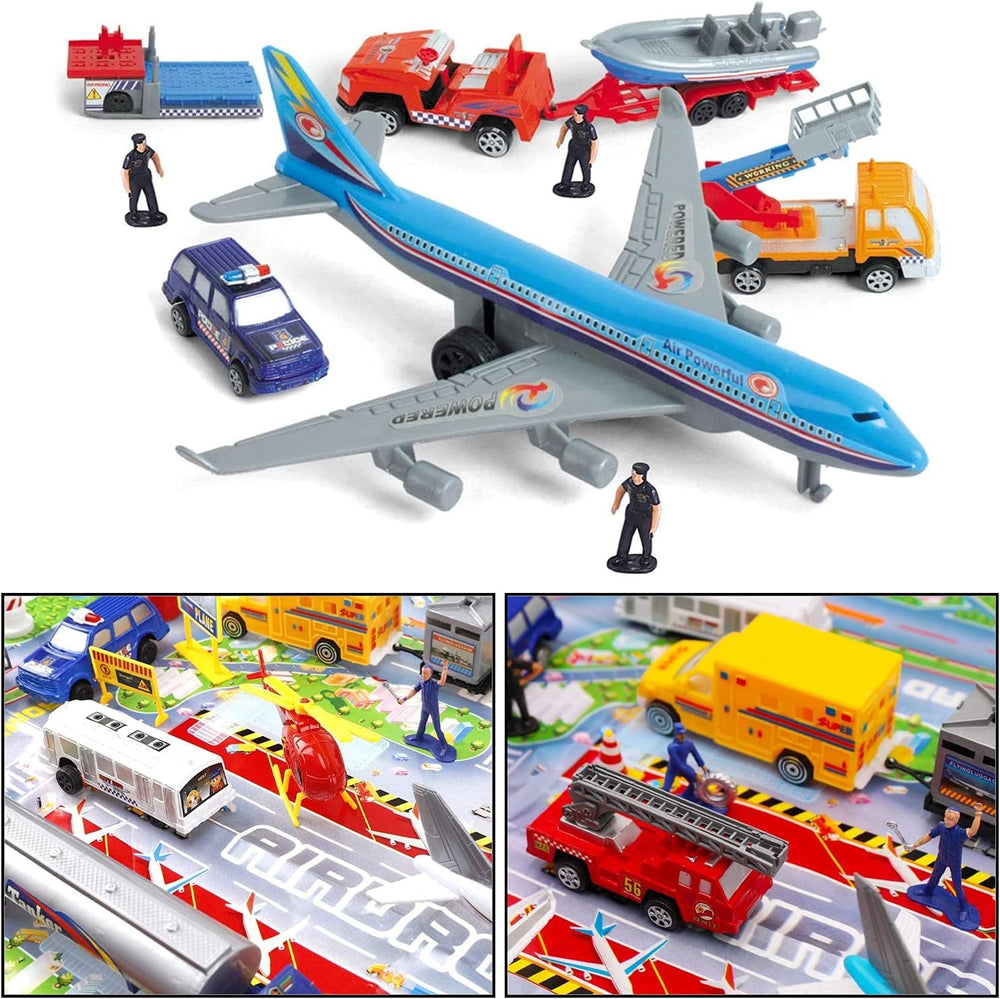 Liberty Imports airport playmat for setting realistic runways and layouts.