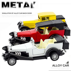 Antique American cars with pullback action for tactile play.