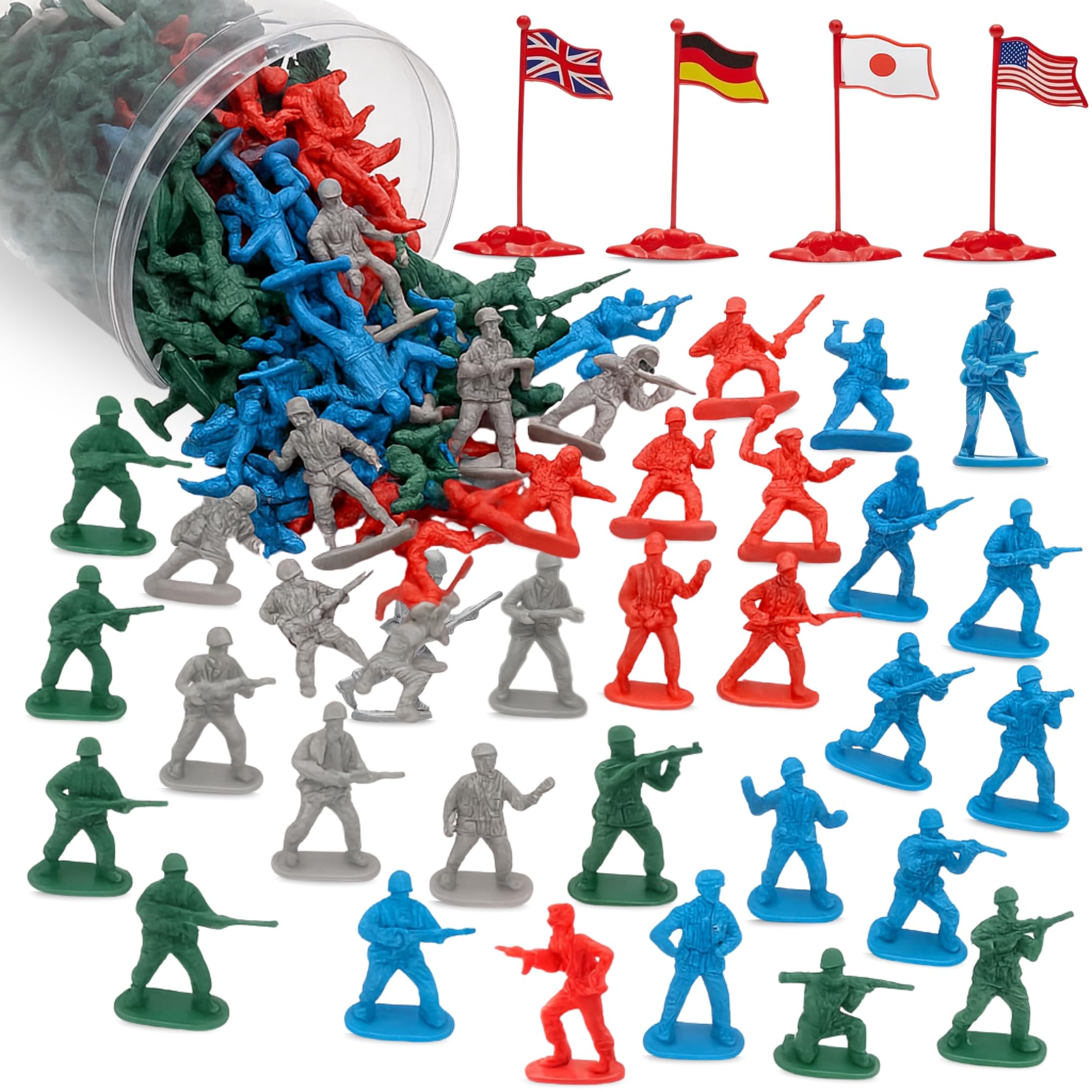 Liberty Imports army men bucket with soldiers sparks imaginative battle play.
