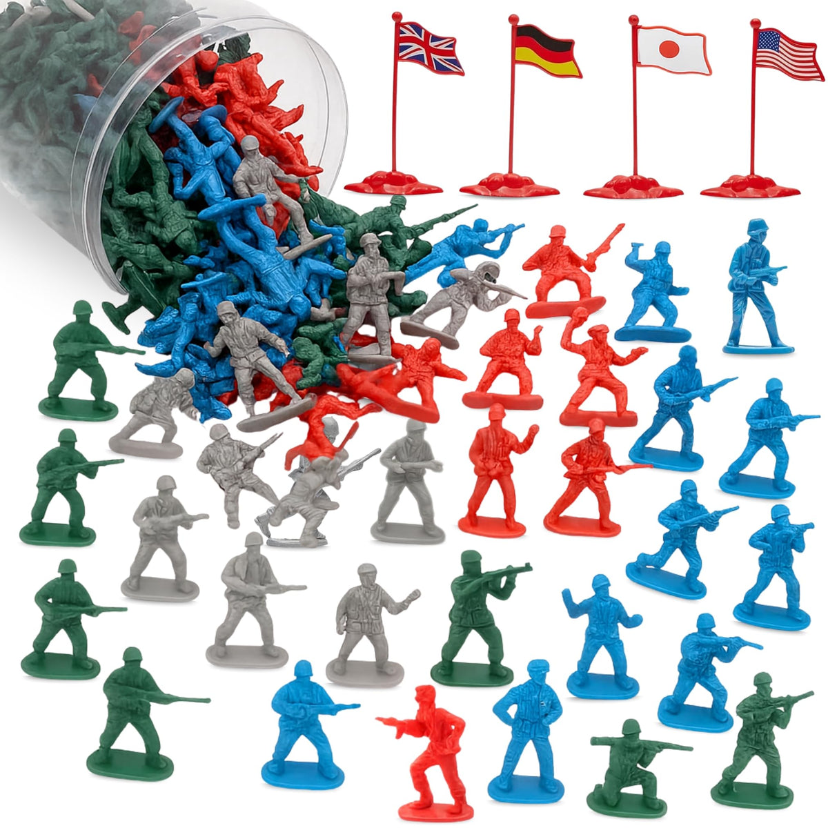 Liberty Imports army men bucket with soldiers sparks imaginative battle play.