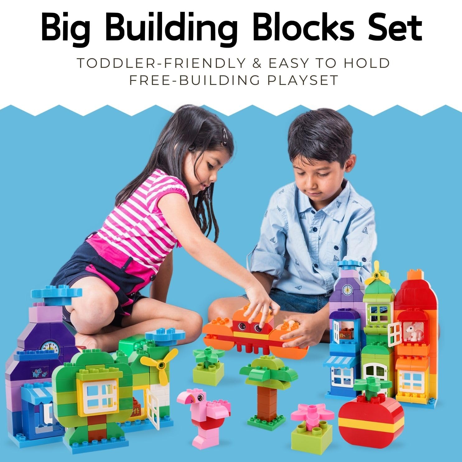 Liberty Imports Big Building Blocks large blocks designed for little hands and confident stacking