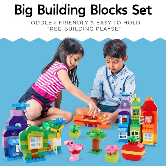Liberty Imports Big Building Blocks large blocks designed for little hands and confident stacking