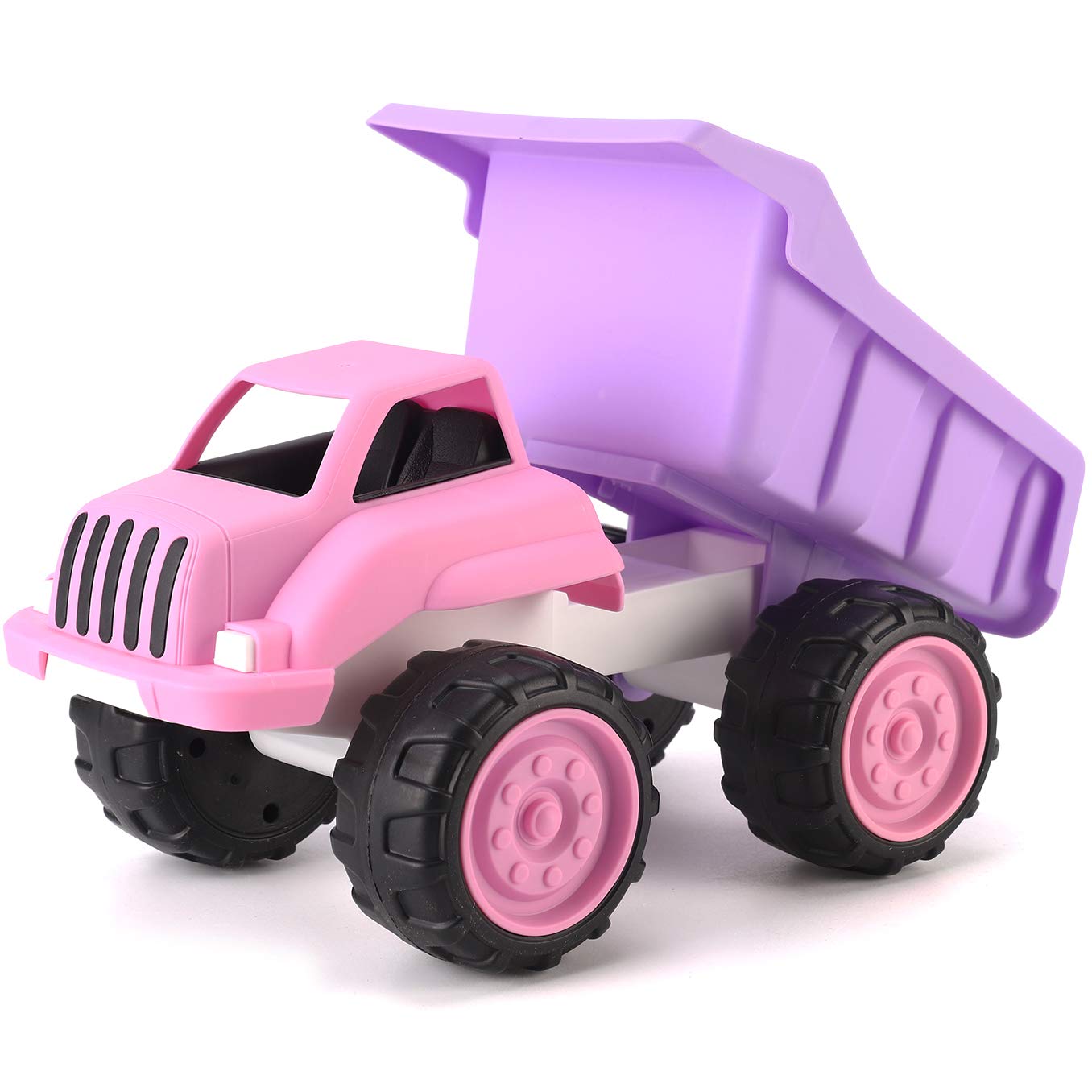Liberty Imports big plastic pink dump truck with tilting dumper for imaginative play