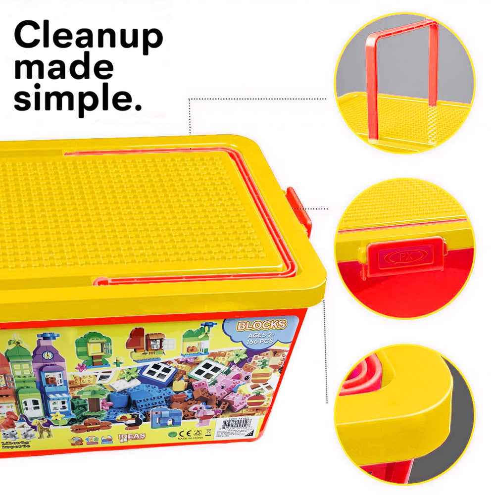 Animal figures and stickers included with Liberty Imports blocks boost interactive play