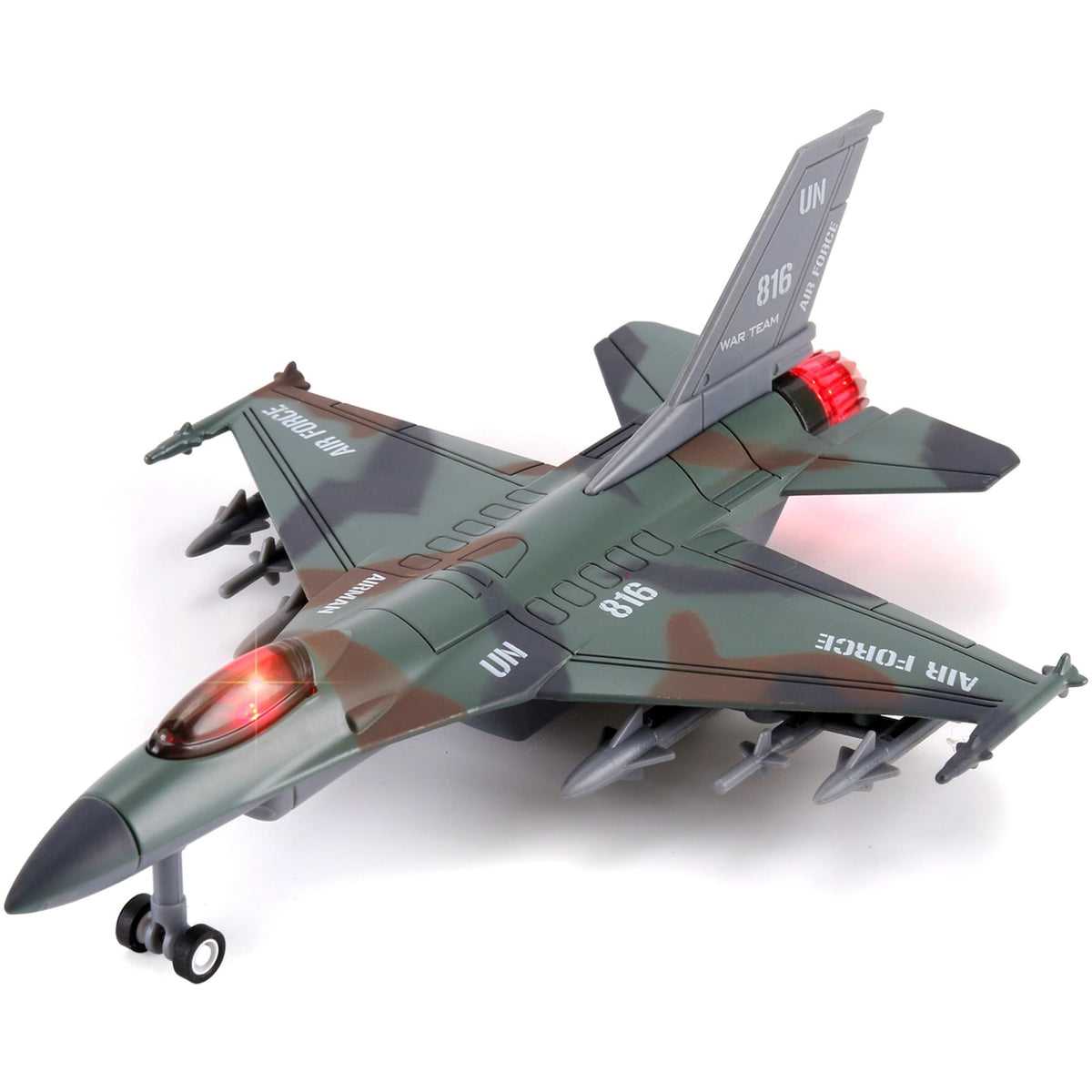 Liberty Imports diecast fighter jet toy front view highlights detailed scale.