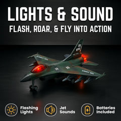 Liberty Imports diecast fighter jet toy with lights on wings for immersive play.