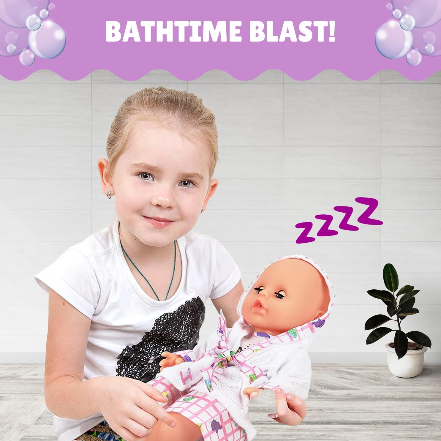 Doll-sized Liberty Imports bathrobe enhances dressing and role-play.