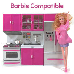 Liberty Imports doll kitchen fits most 11-12 inch fashion dolls for storytelling.