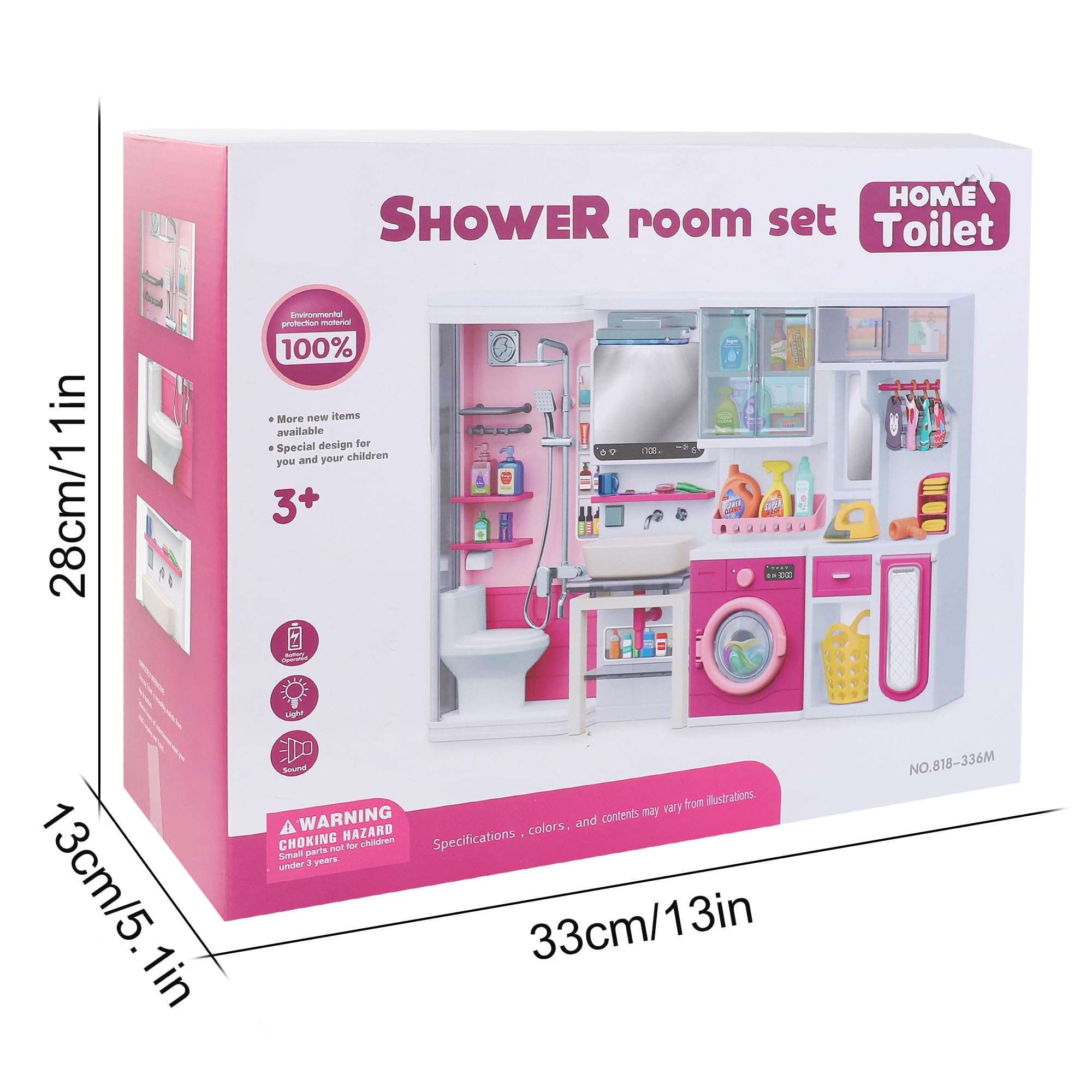 Liberty Imports Doll Mini Bathroom Landru complete set is ideal for Barbie-sized play