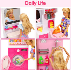 Liberty Imports Doll Mini Bathroom Landru ironing board supports tidy, imaginative chores
