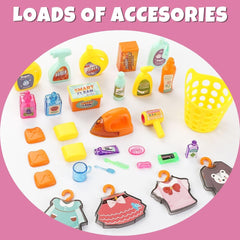 Liberty Imports Doll Mini Bathroom Landru washing machine adds authentic sounds to storytelling