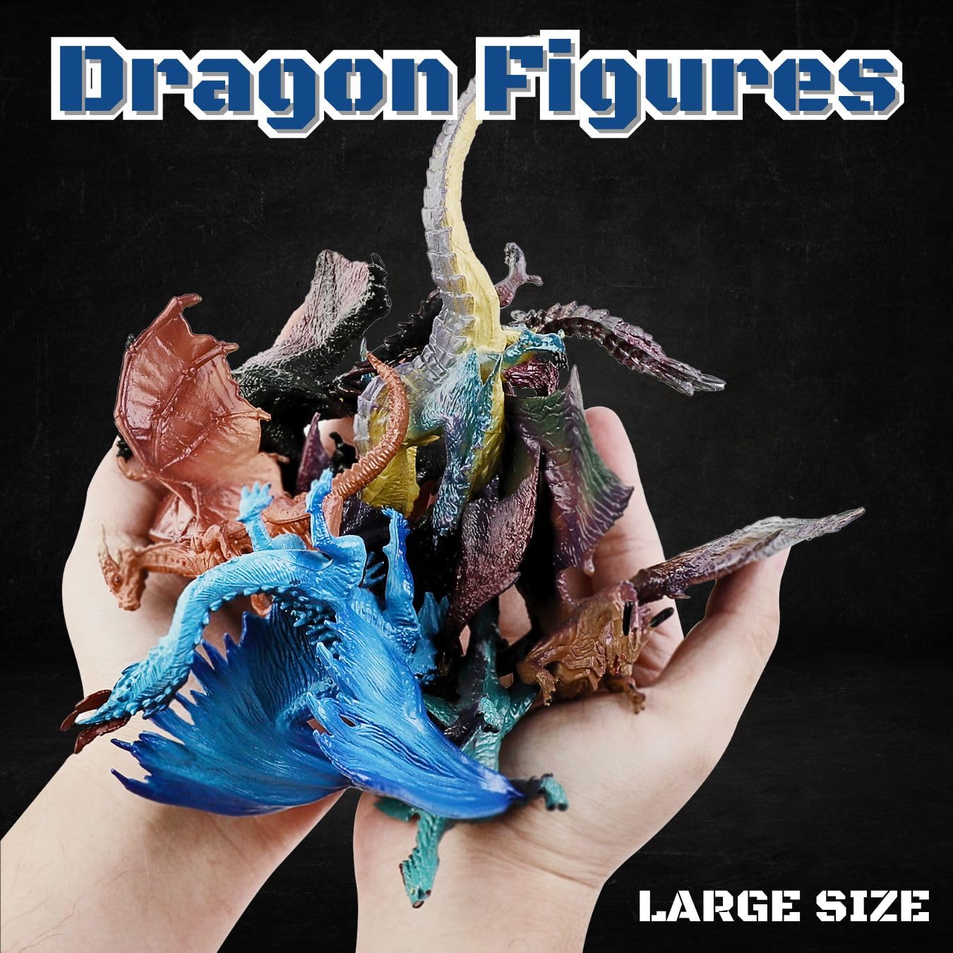 Liberty Imports multicolor dragon figure designed for party favors and cake toppers.