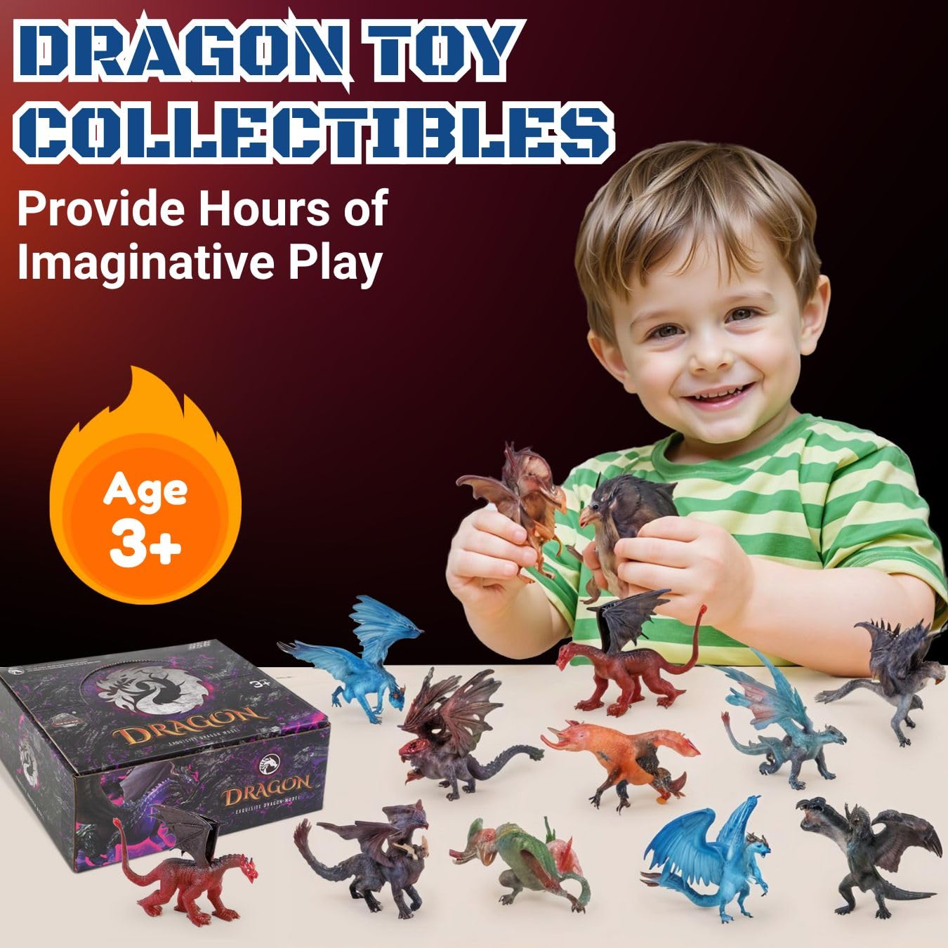 Liberty Imports dragon figure set enhances classroom decor and creative projects.