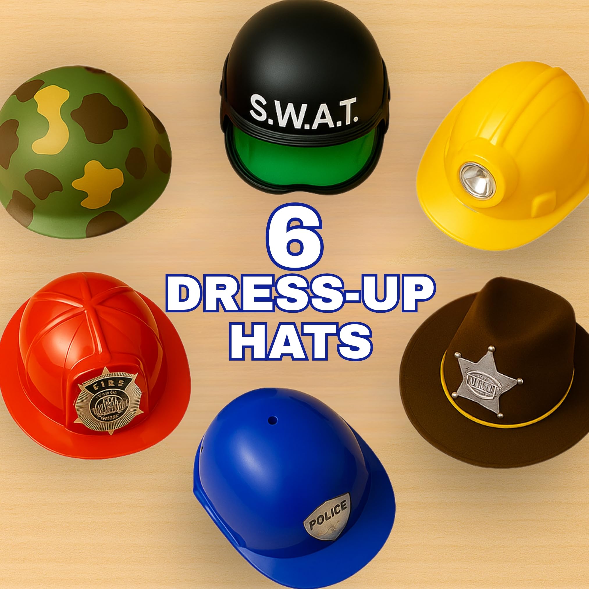 Liberty Imports dress-up hats pack collection, versatile for group play and themed parties.