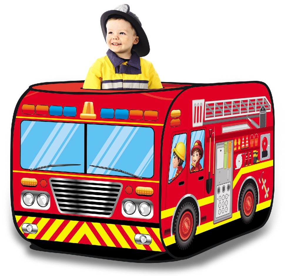 Liberty Imports fire truck pop-up tent folded for easy storage and transport.