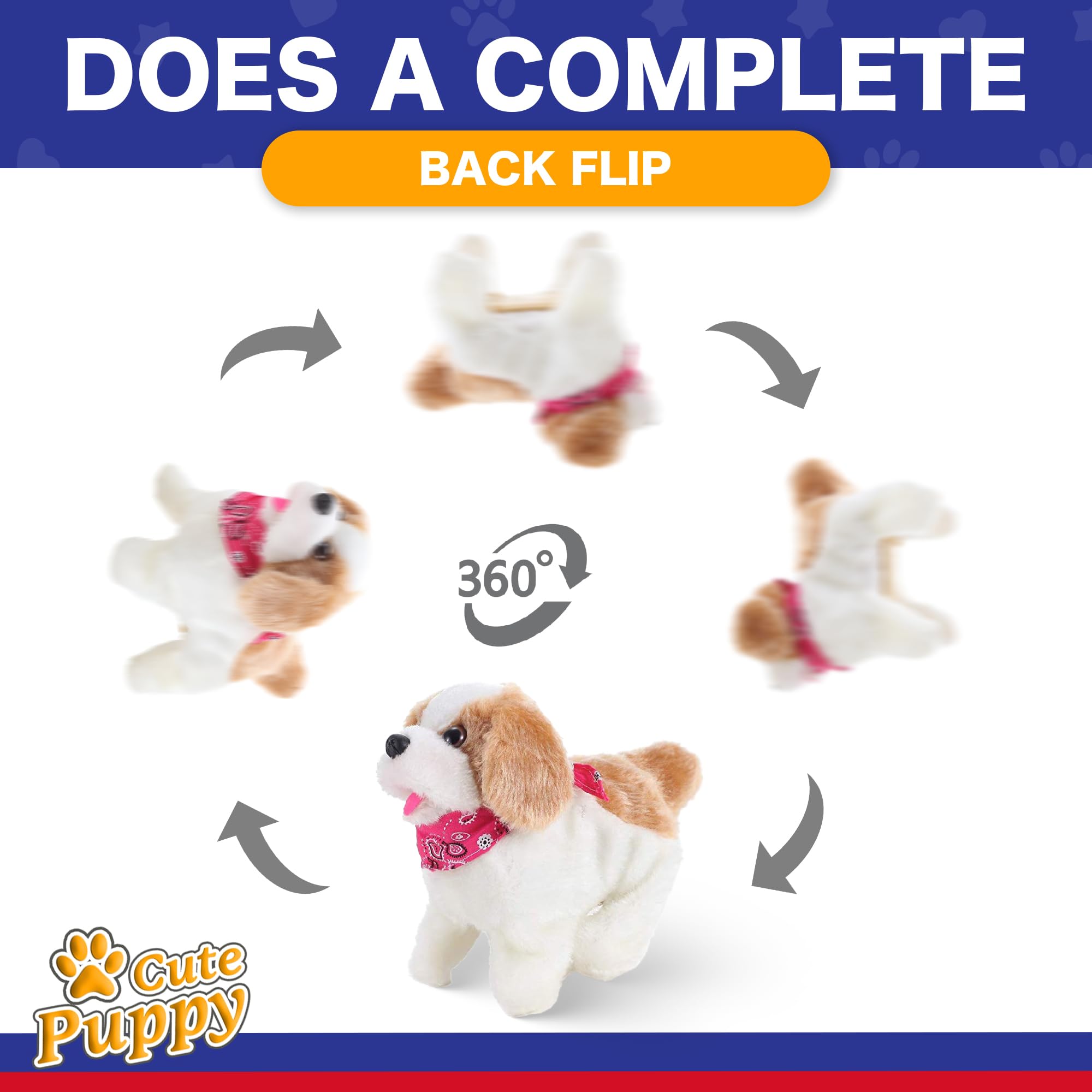 Liberty Imports Flip Over Puppy side view highlights its interactive walking feature.