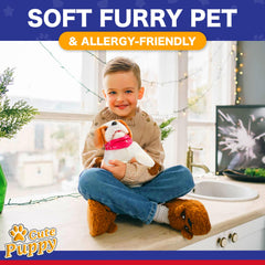 Liberty Imports Flip Over Puppy size 7x7x4 shown for small hands.