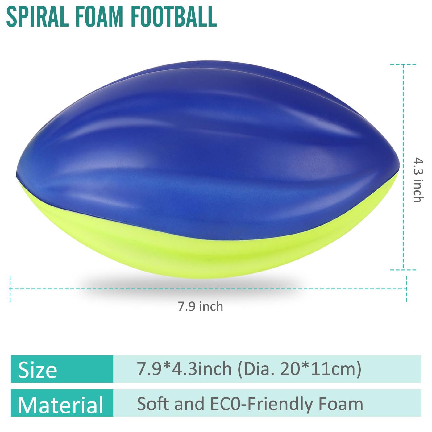 Liberty Imports foam spiral football with grooved grip, indoor-outdoor play, beginner-friendly