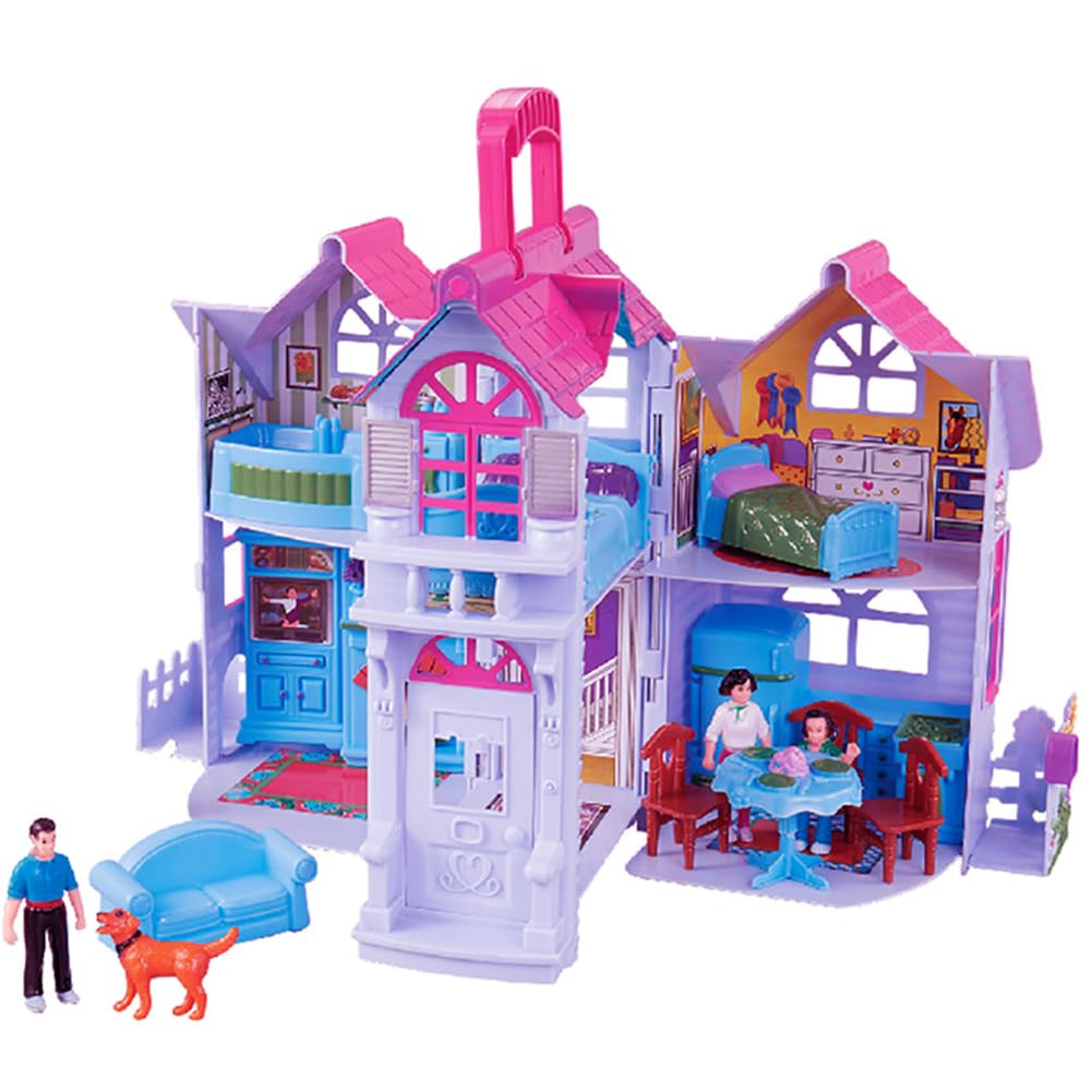 Liberty Imports Fold and Go dollhouse with open front invites imaginative play on the go
