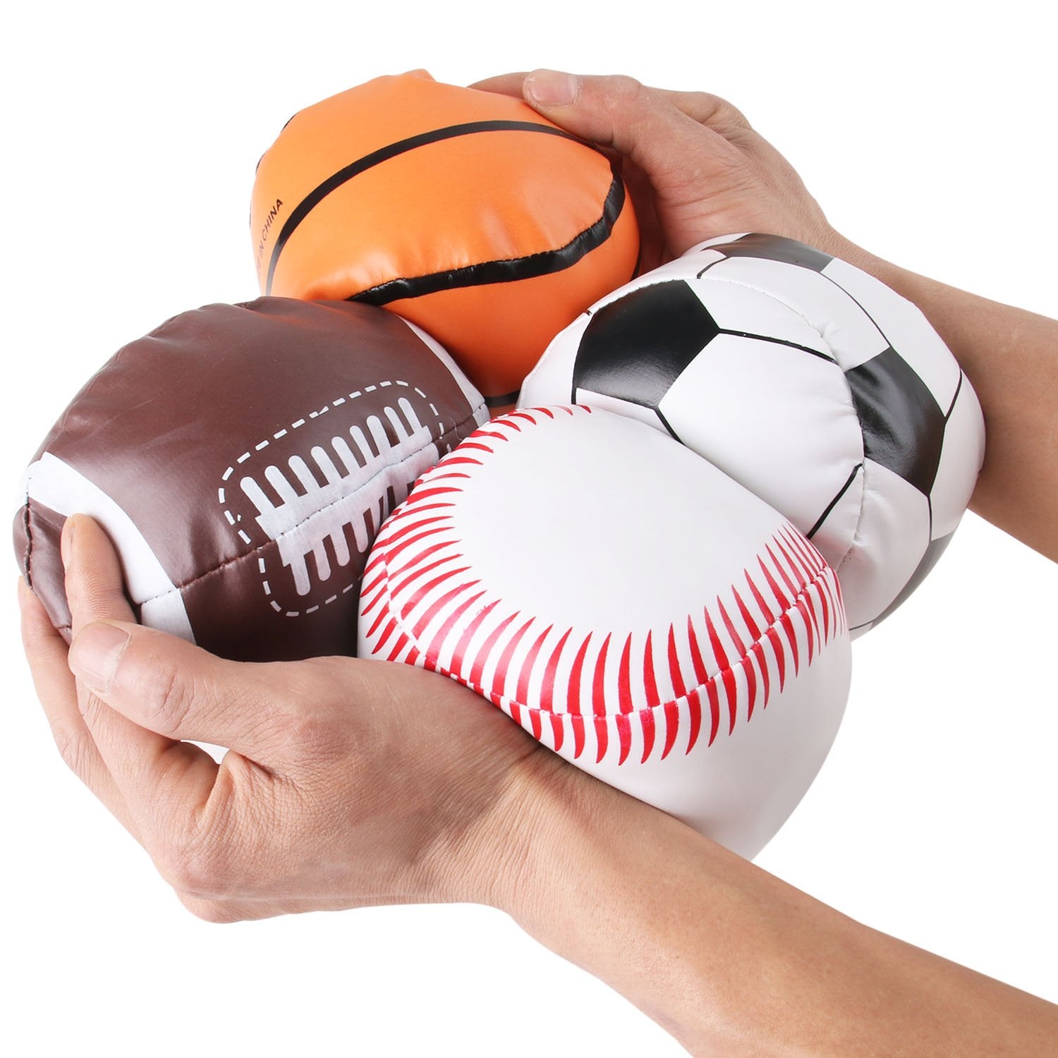 Liberty Imports football plush ball with a soft surface for safe indoor tossing.