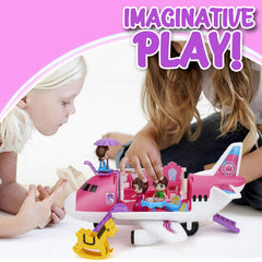 Liberty Imports friction-powered pink plane for easy push-and-go adventures