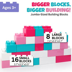 Liberty Imports 2x4 pastel giant blocks ready for easy stacking by little hands