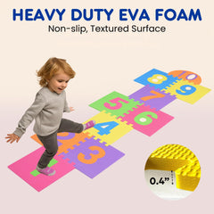 Liberty Imports Hopscotch Playmat 12-inch tiles display sturdy EVA foam and easy setup