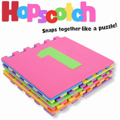 Liberty Imports Hopscotch Playmat interlocking foam tiles assembled for safe, interactive floor play