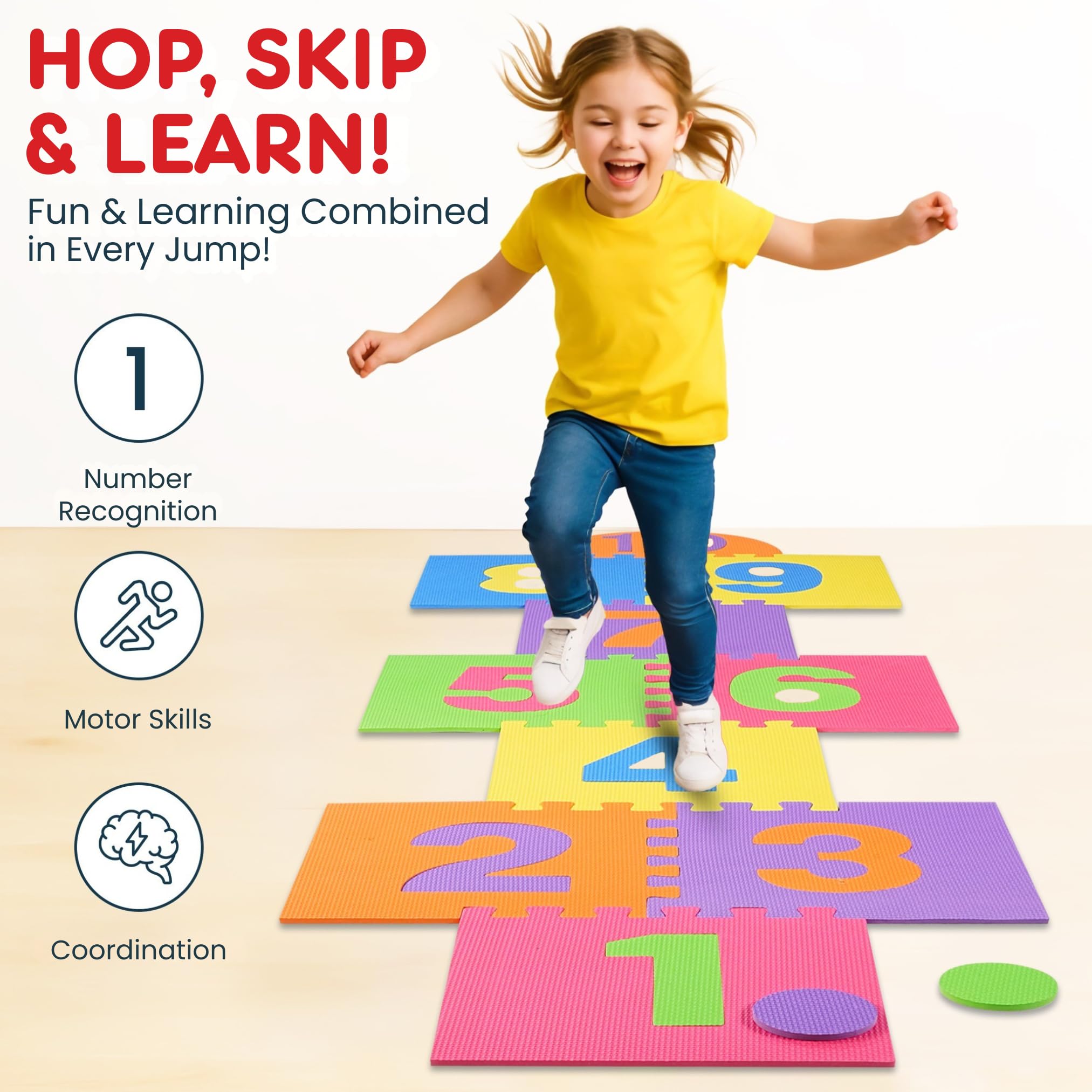 Liberty Imports Hopscotch Playmat safe EVA foam for worry-free playtime