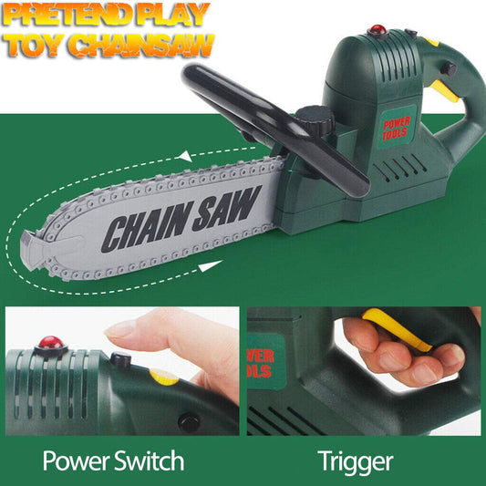 Liberty Imports safety goggles beside the toy chainsaw for protective pretend play