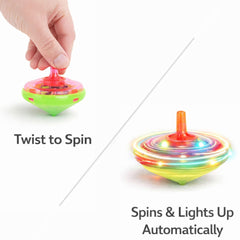 Liberty Imports LED spinning tops flashing lights for indoor and outdoor play.
