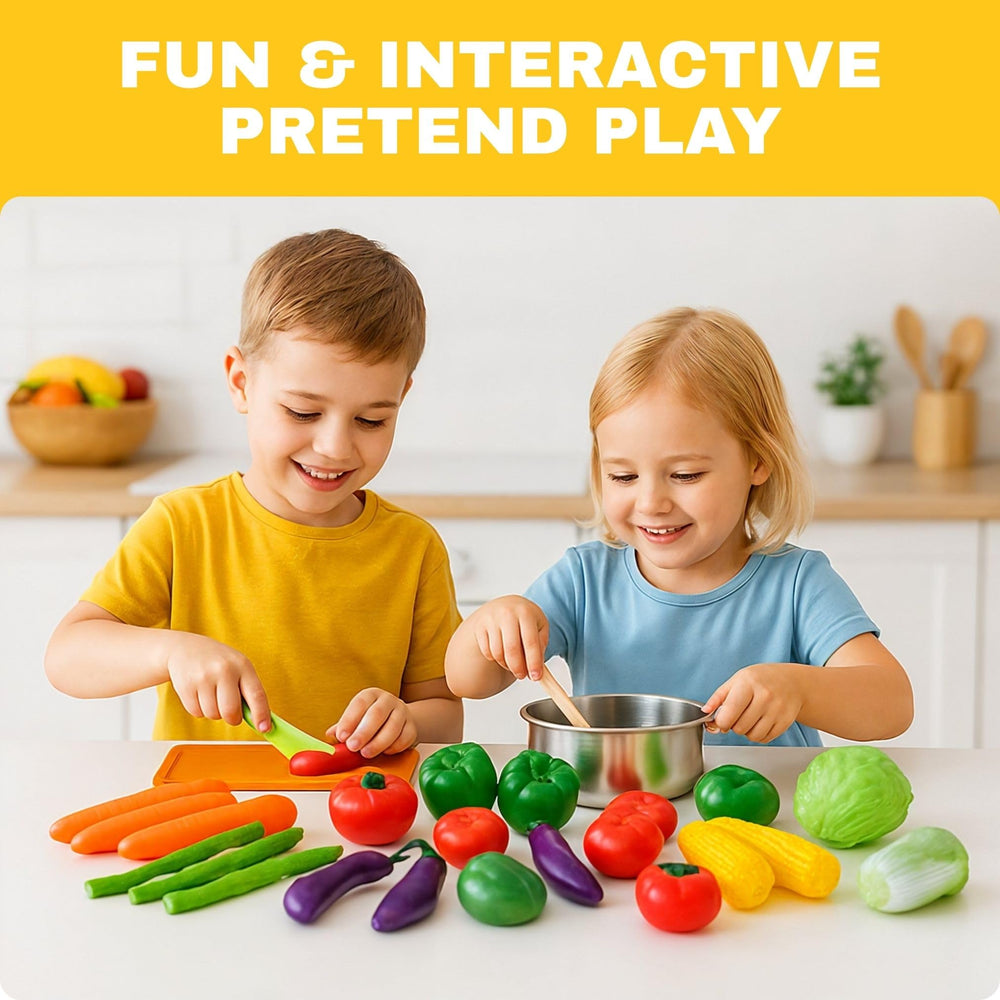 Liberty Imports life-sized carrots for sensory play and meal-prep pretend games.