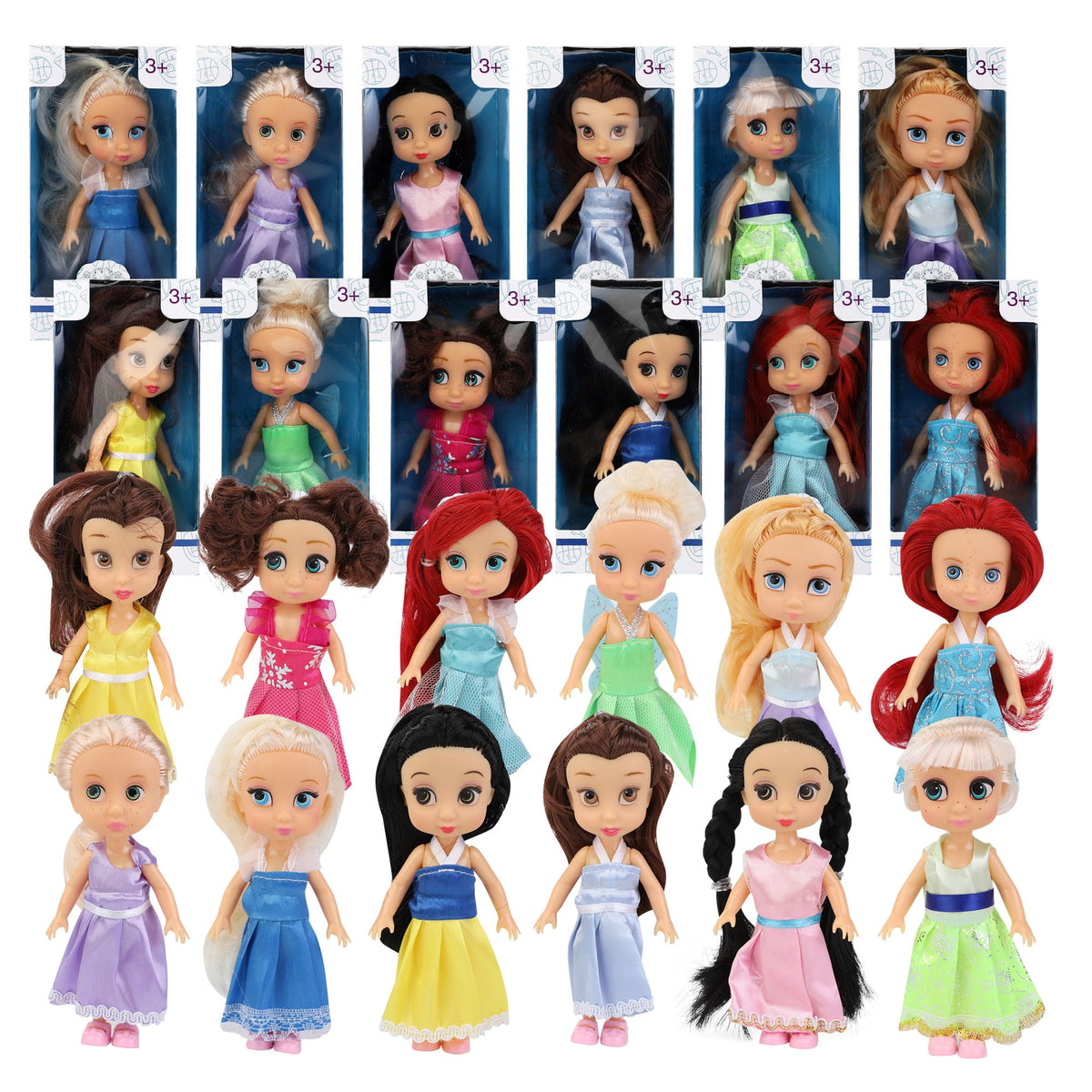 Liberty Imports Little Royal Princess dolls, 5-inch size, ideal for imaginative play and doll collections.