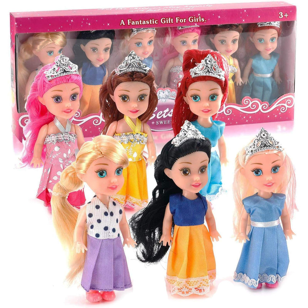 Liberty Imports Little Royal Princess dolls wearing detailed dresses for imaginative pretend play.