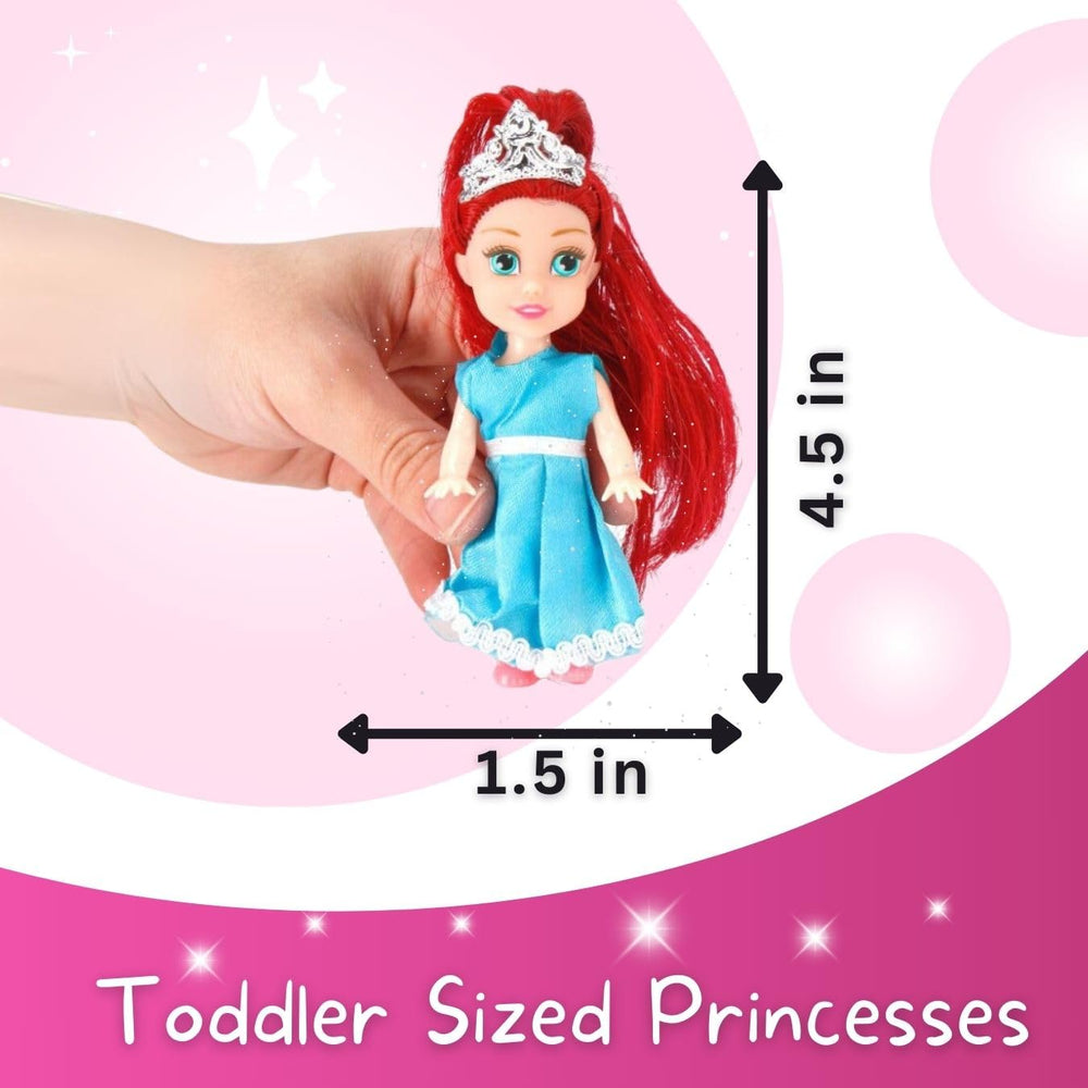 Liberty Imports window-packaged princess dolls ready for gifting.