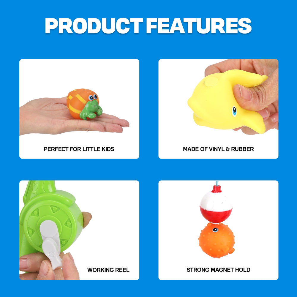 Liberty Imports magnetic bath poles and net enabling safe, easy catch-and-release play