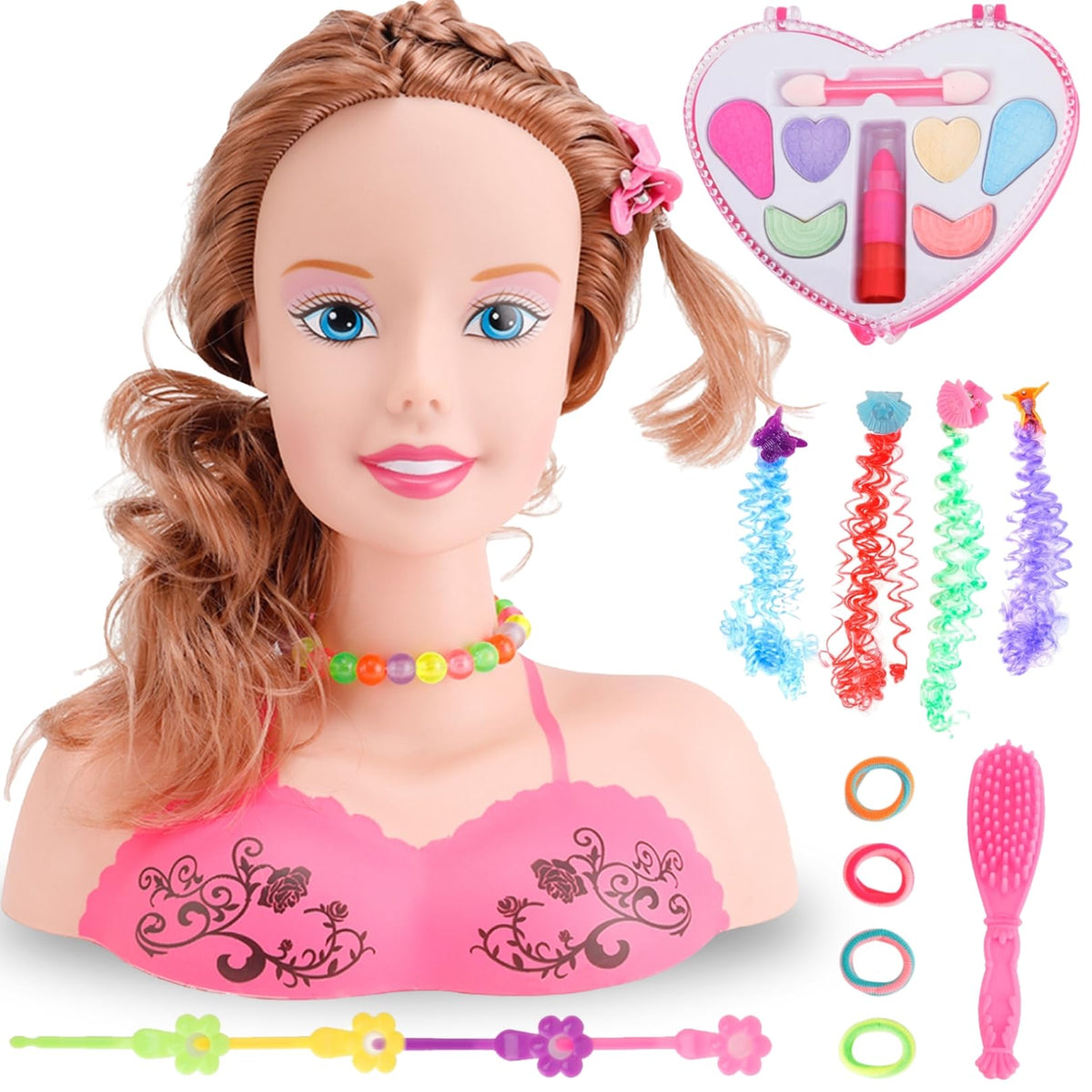 Liberty Imports doll head with soft hair for easy styling and creativity.