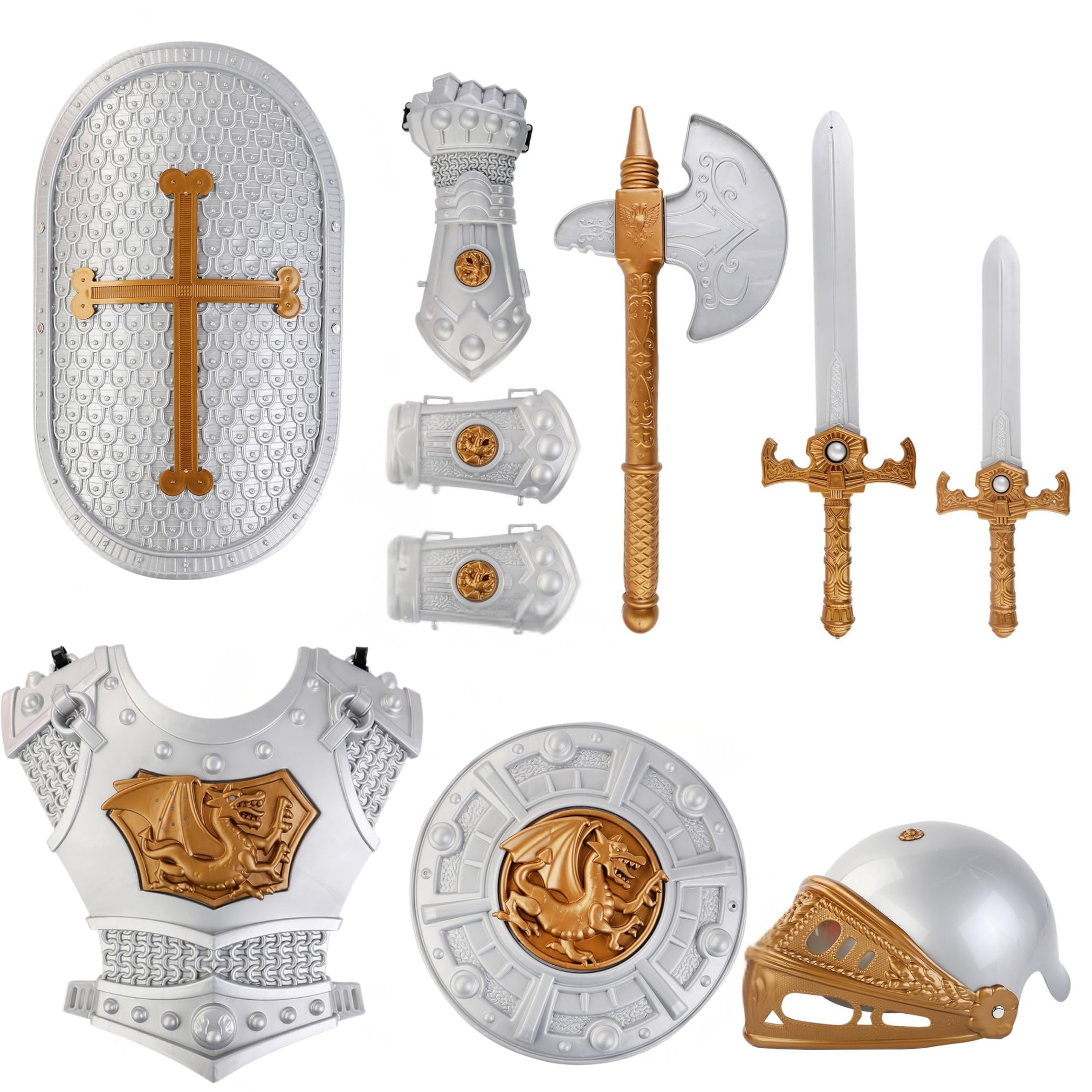 Liberty Imports Medieval Knight armor set with sword for imaginative play and role-play adventures.