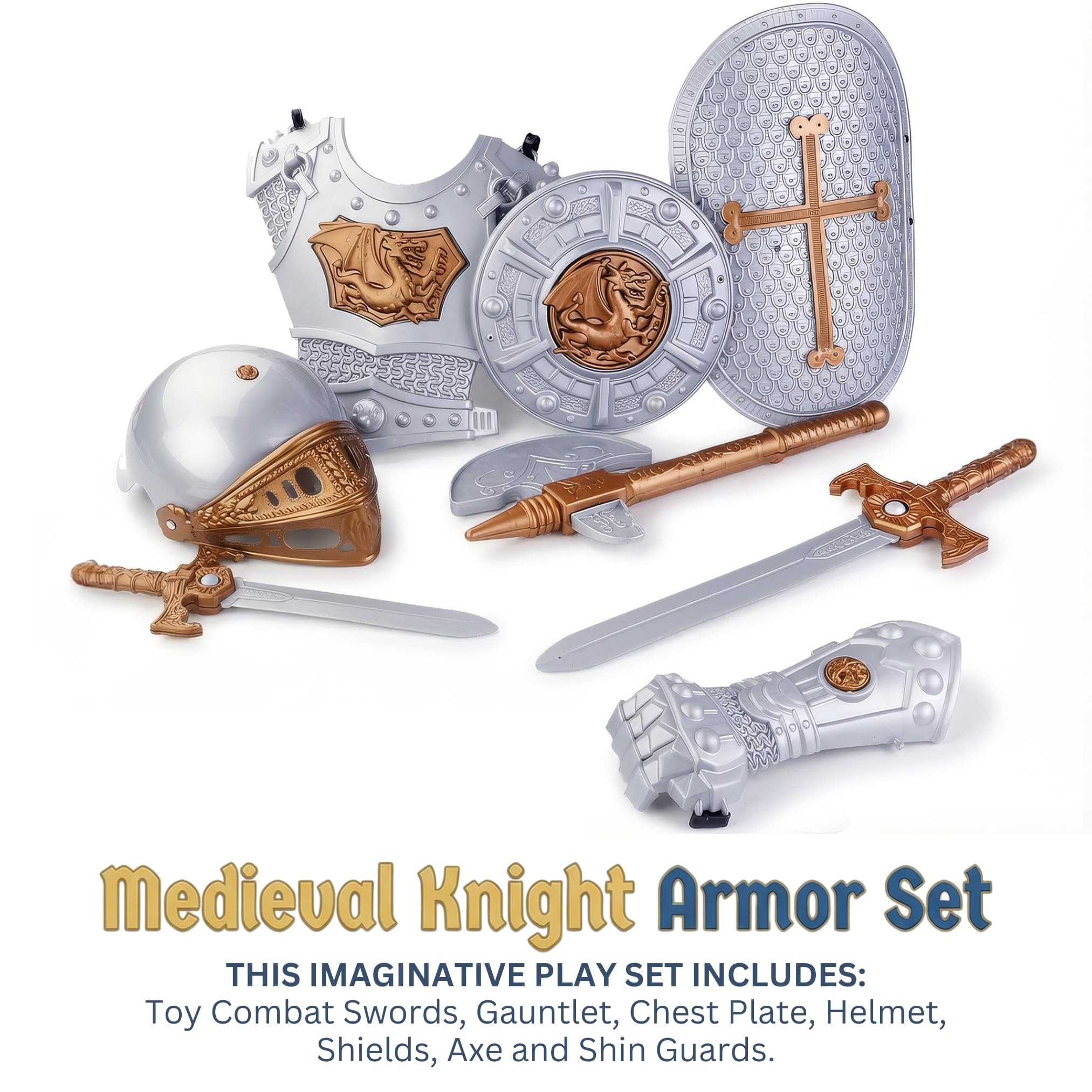 Liberty Imports knight shield adds realistic size for safe, engaging shield battles.
