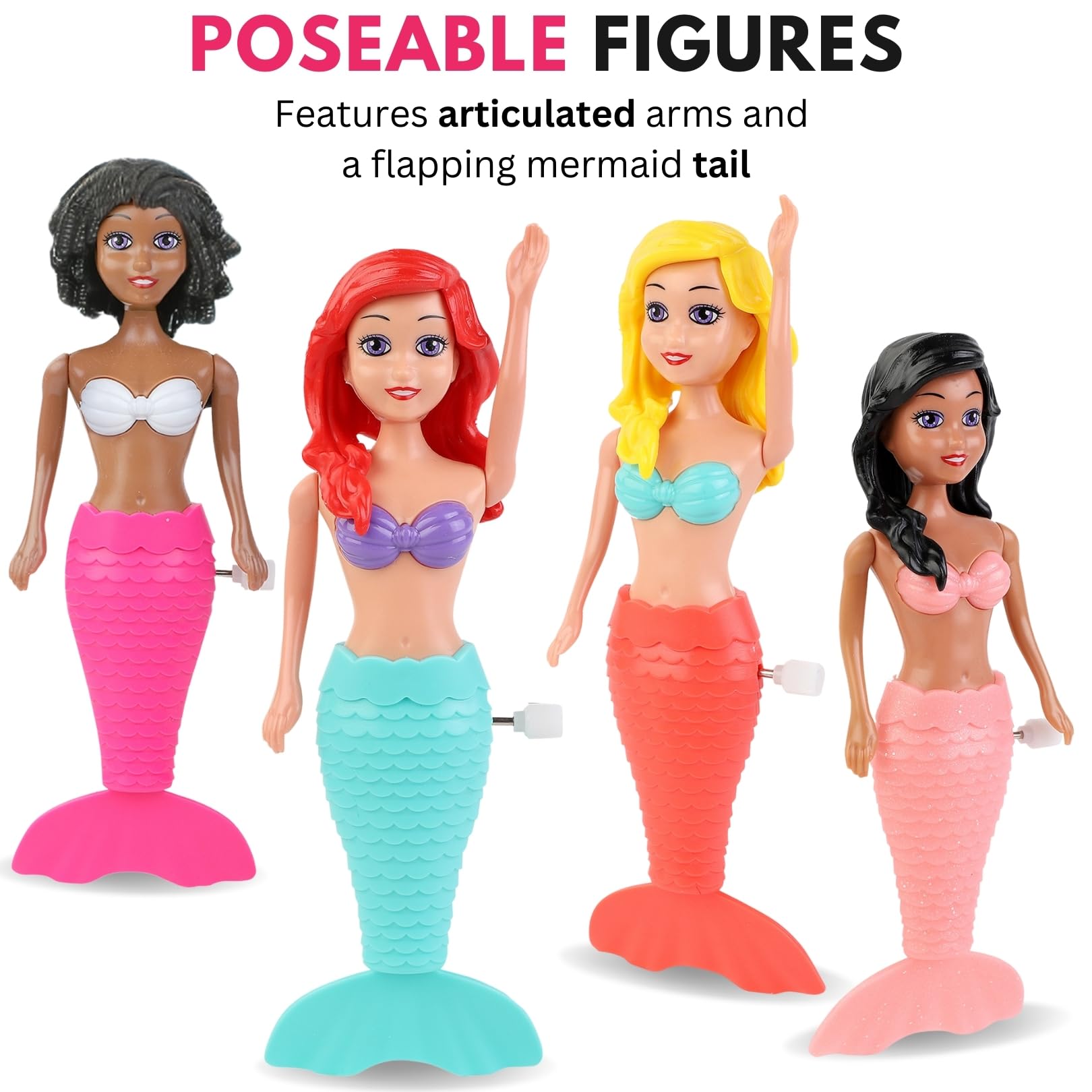 Liberty Imports mermaid articulated-arms design encourages imaginative pool and bath play